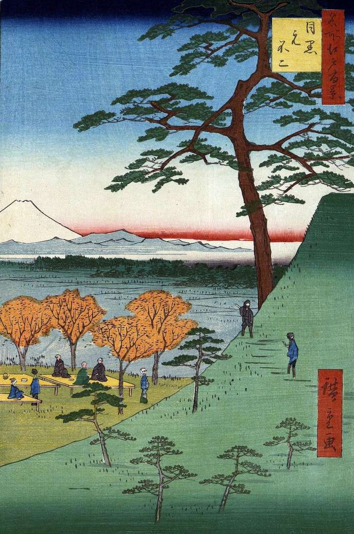 Описание картины Мотофудзи в Мэгуро   Утагава Хиросигэ