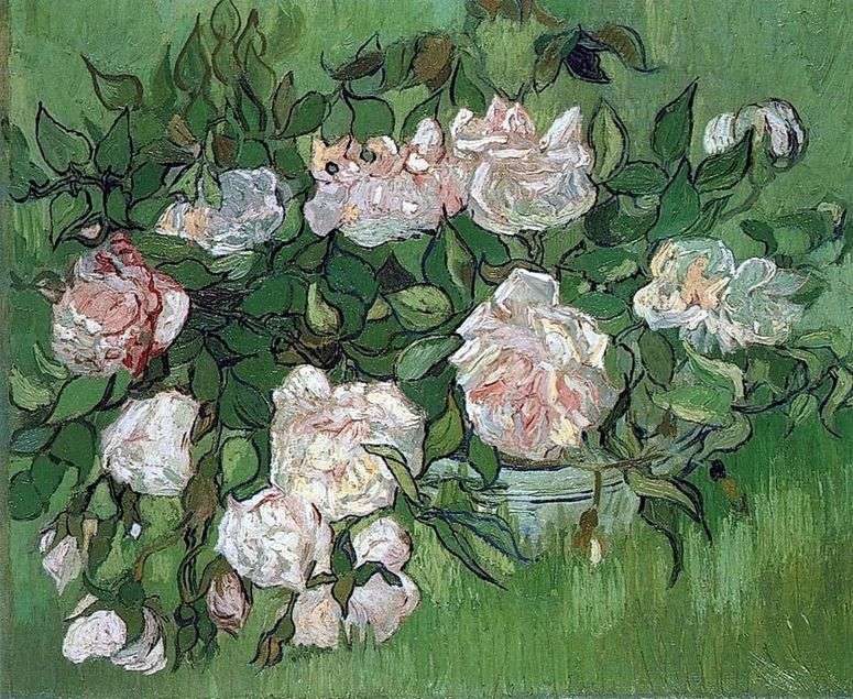 Описание картины Натюрморт: розовые розы   Винсент Ван Гог