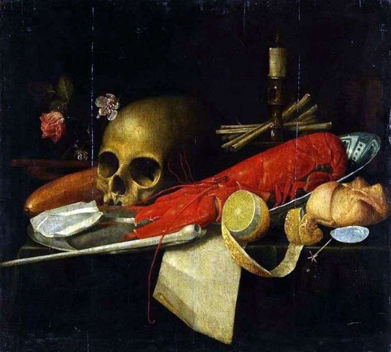 Описание картины Натюрморт с черепом (Ванитас)   Неизвестно