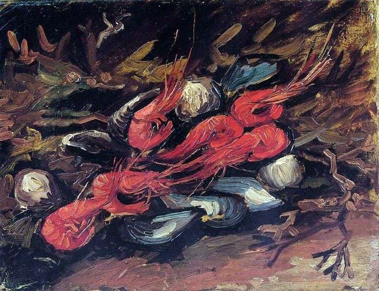 Описание картины Натюрморт с мидиями и креветками   Винсент Ван Гог