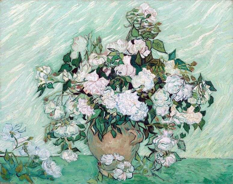 Описание картины Натюрморт: ваза с розами   Винсент Ван Гог