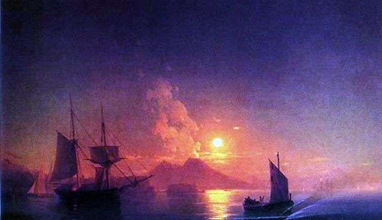 Описание картины Неаполитанский залив в лунную ночь   Иван Айвазовский