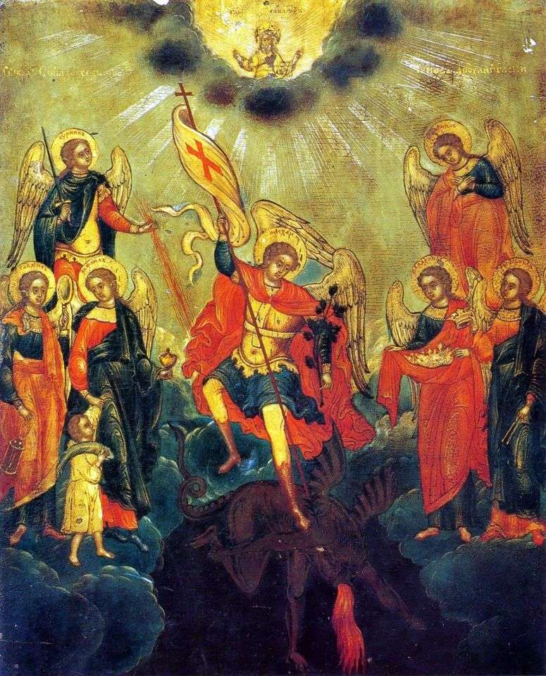 Описание картины Образ святых семи чинов архангельских