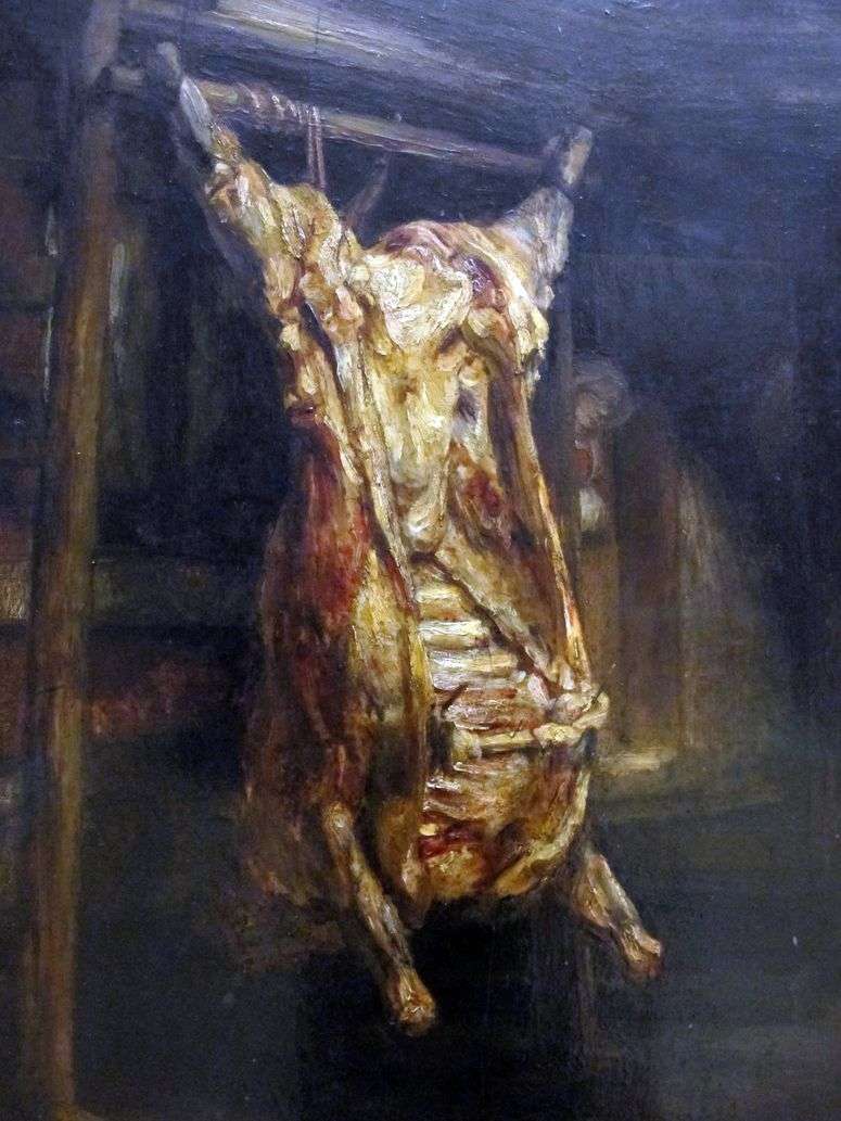 Описание картины Освежеванная бычья туша   Рембрандт Харменс Ван Рейн