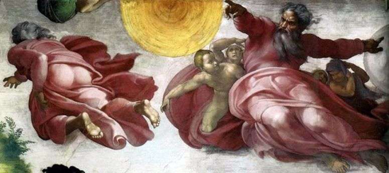 Описание картины Отделение света от тьмы   Микеланджело Буонарроти