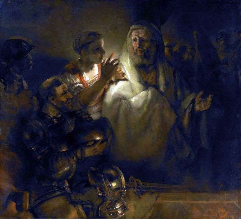 Описание картины Отречение апостола Петра   Рембрандт Харменс Ван Рейн