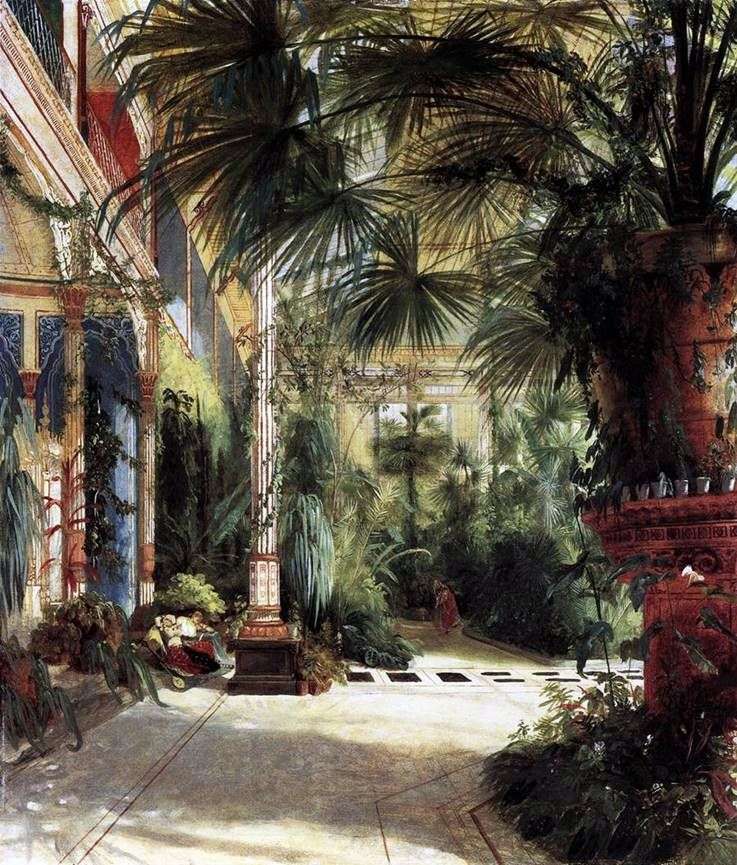 Описание картины Пальмовый двор Фридриха Вильгельма   Карл Эдуард Фердинанд Блехен