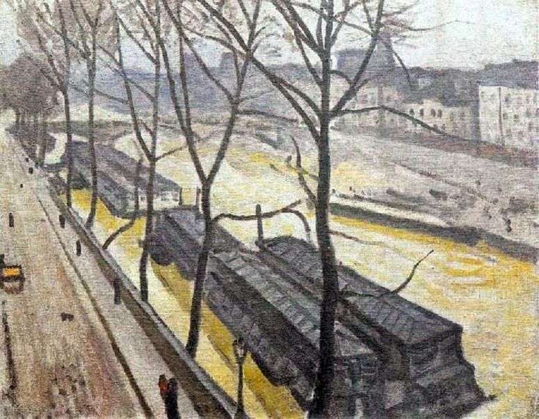 Описание картины Париж зимой. Набережная Бурбон   Альбер Марке