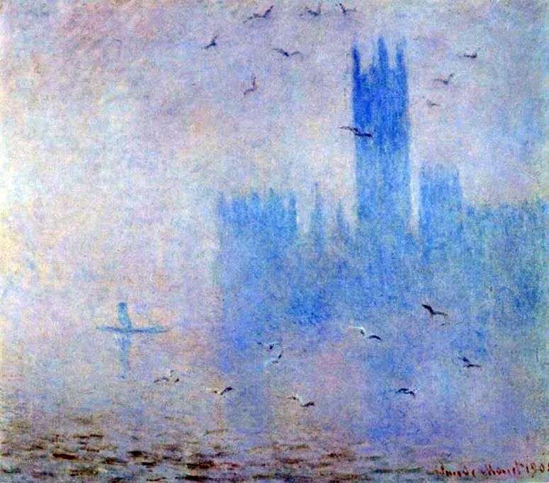 Описание картины Парламент, сиреневый туман   Клод Моне