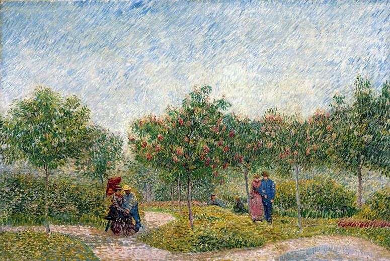 Описание картины Пары в парке дАржансон в Аньере   Винсент Ван Гог