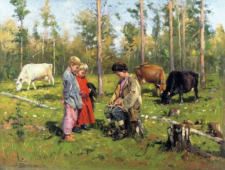 Описание картины Пастушки   Владимир Маковский