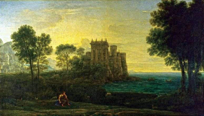Описание картины Пейзаж с Психеей на фоне дворца Купидона   Клод Лоррен