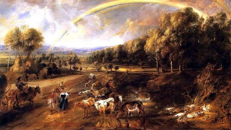 Описание картины Пейзаж с радугой   Питер Рубенс