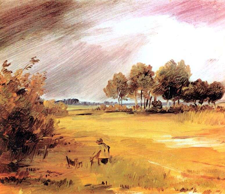 Описание картины Пейзаж во время дождя   Вильгельм Буш