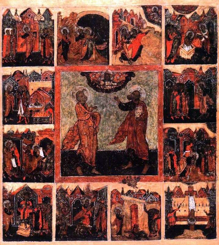 Описание картины Первоверховные апостолы Петр и Павел, с деяниями в 12 клеймах