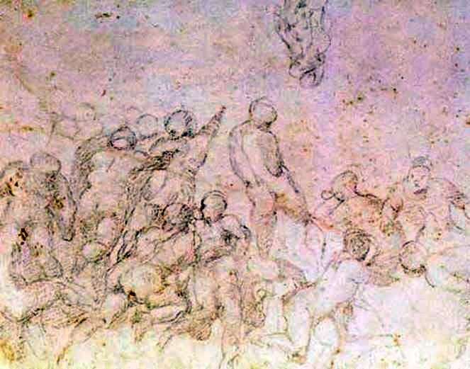 Описание картины Подготовительный этюд к картине Битва при Кашине   Микеланджело Буонарроти