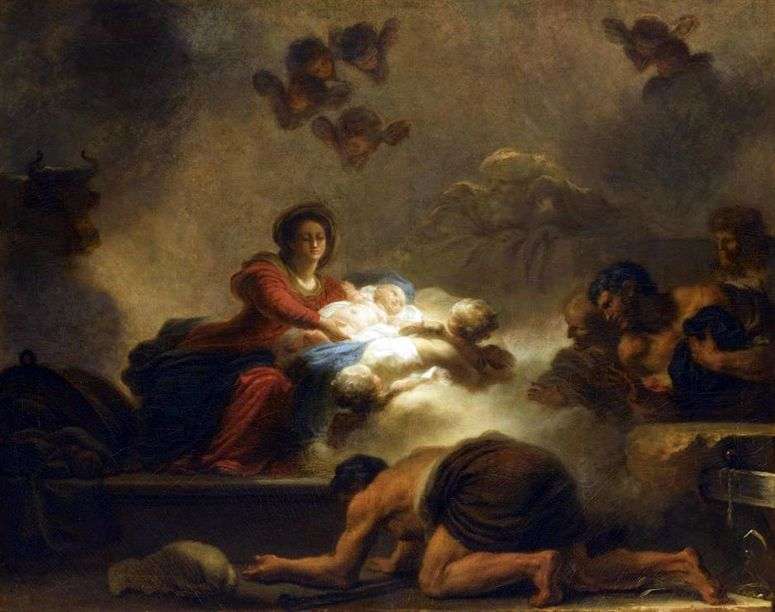 Описание картины Поклонение пастухов   Жан Оноре Фрагонар