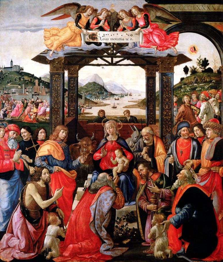 Описание картины Поклонение волхвов   Доменико Гирландайо