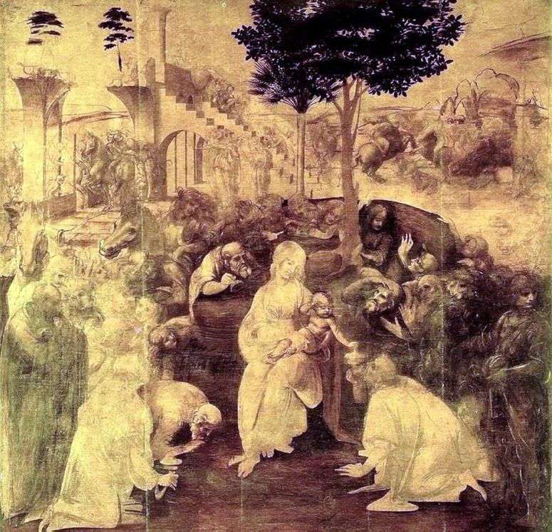 Описание картины Поклонение волхвов   Леонардо да Винчи