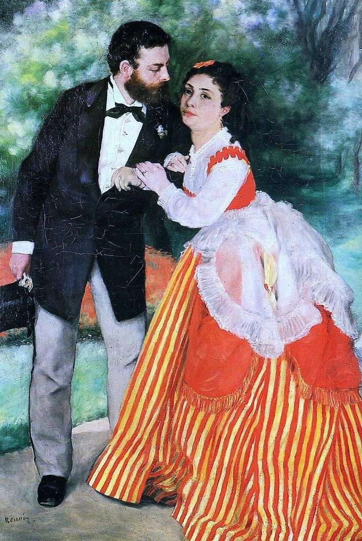 Описание картины Портрет А. Сислея с женой   Пьер Огюст Ренуар