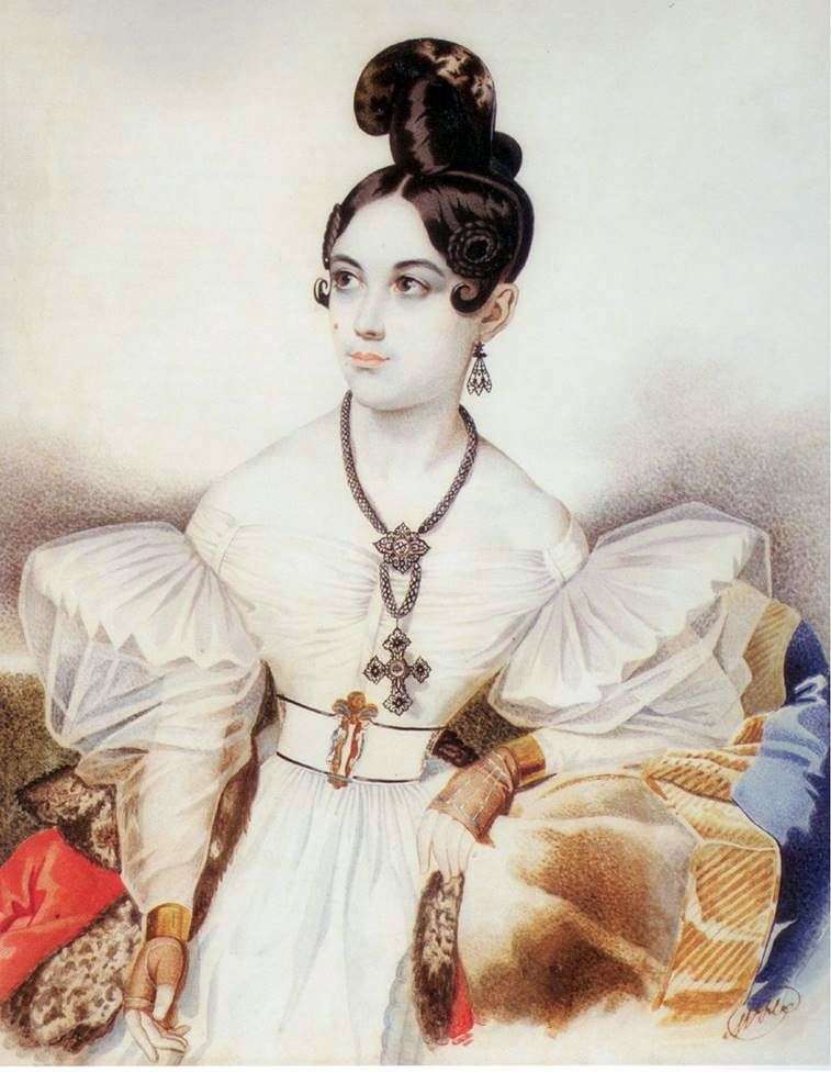 Описание картины Портрет Анны Михайловны Виельгорской   Карл Гампельн