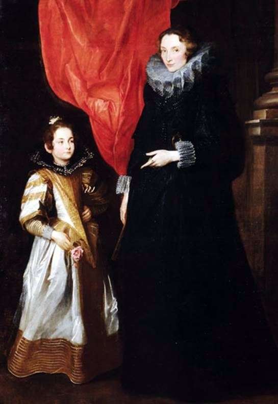Описание картины Портрет Джеронимы Бриньоле Сале с дочерью Марией Аурелией   Энтони Ван Дейк