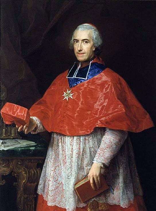 Описание картины Портрет кардинала Жан Франсуа де Рожешуара   Помпео Батони