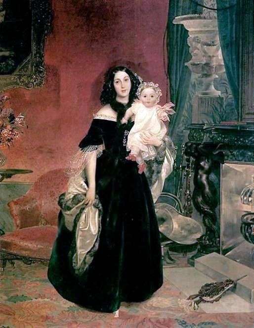 Описание картины Портрет М. А. Бек с дочерью   Карл Брюллов