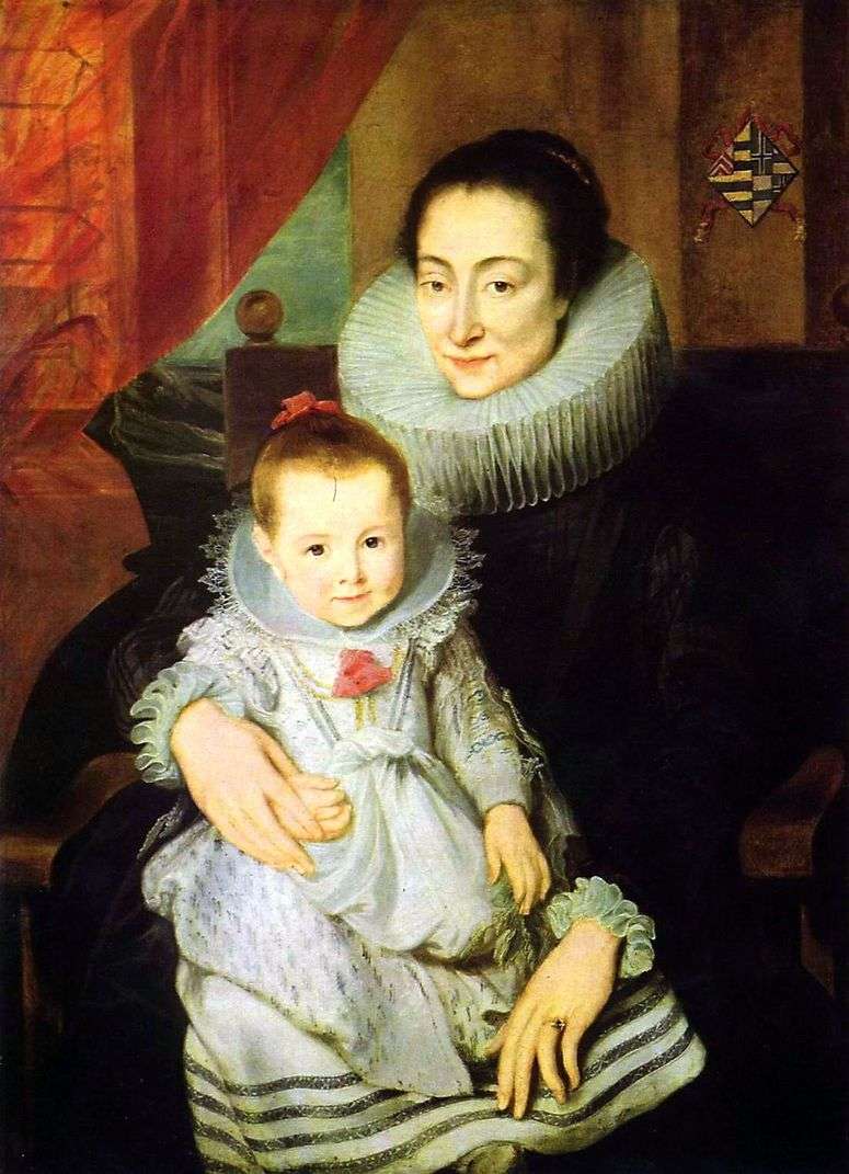 Описание картины Портрет Марии Клариссы, супруги Яна Вовериуса, с ребенком   Энтони Ван Дейк