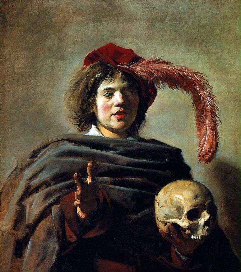 Описание картины Портрет молодого человека с черепом (Ванитас)   Франс Халс