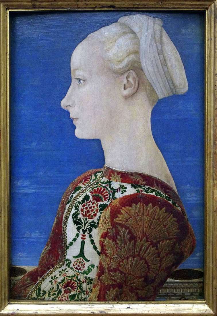 Описание картины Портрет молодой женщины в левом профиле   Антонио дель Поллайоло