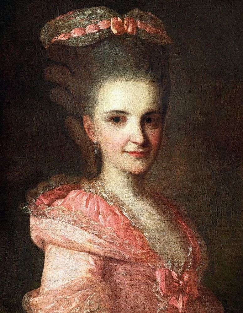 Описание картины Портрет неизвестной в розовом платье   Федор Рокотов