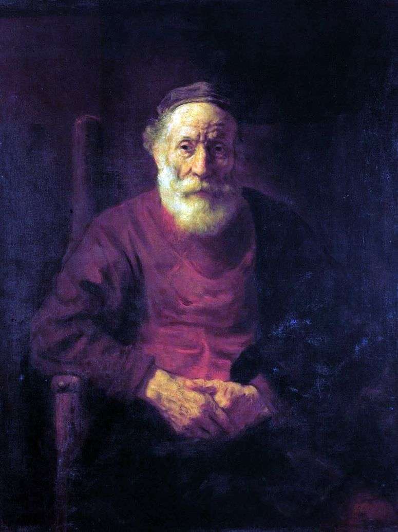 Описание картины Портрет старика в красном   Рембрандт Харменс Ван Рейн
