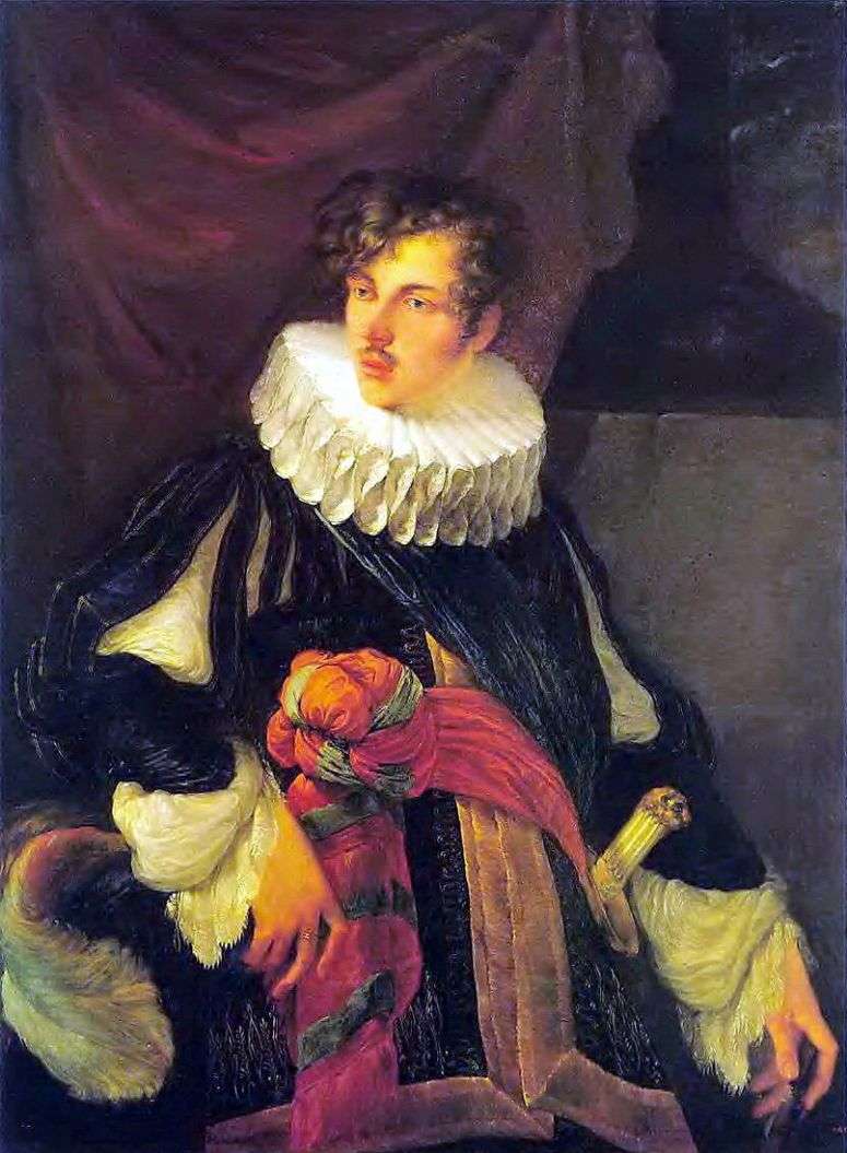 Описание картины Портрет В. А. Перовского в испанском костюме XVII века   Орест Кипренский