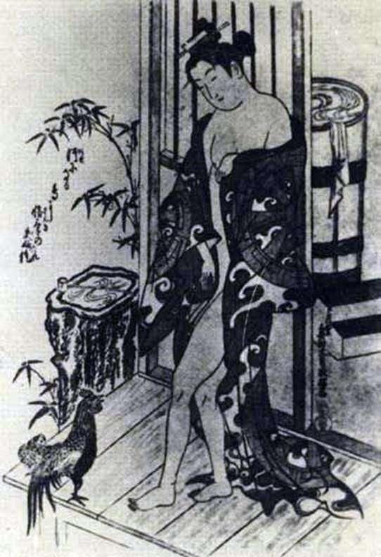 Описание картины После купания   Окумура Масанобу
