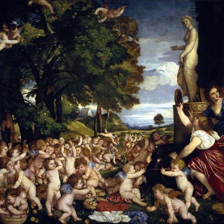 Описание картины Праздник Венеры (Вакханалия младенцев)   Тициан Вечеллио