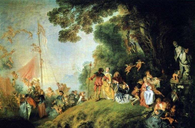 Описание картины Прибытие на остров Киферу   Жан Антуан Ватто