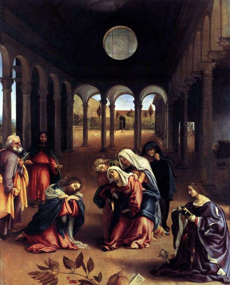 Описание картины Прищание Христа с Матерью   Лоренцо Лотто