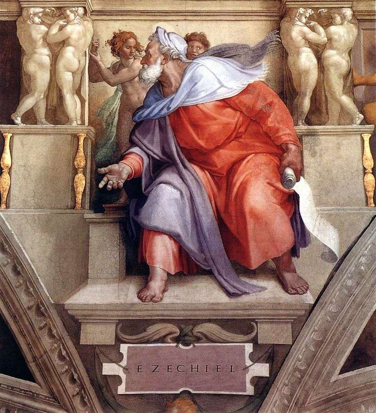 Описание картины Пророк Иезекииль (фреска)   Микеланджело Буонарроти