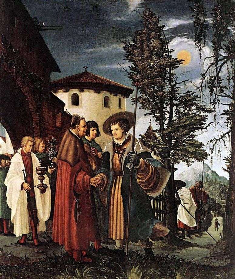 Описание картины Прощание святого Флориана с монастырем   Альбрехт Альтдорфер