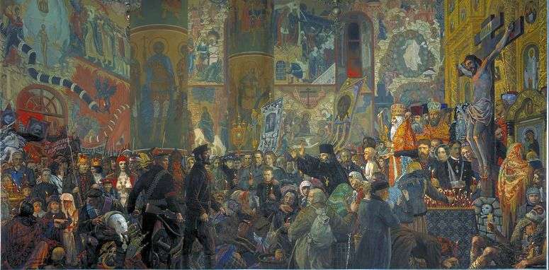 Описание картины Разгром Храма в Пасхальную ночь   Илья Глазунов