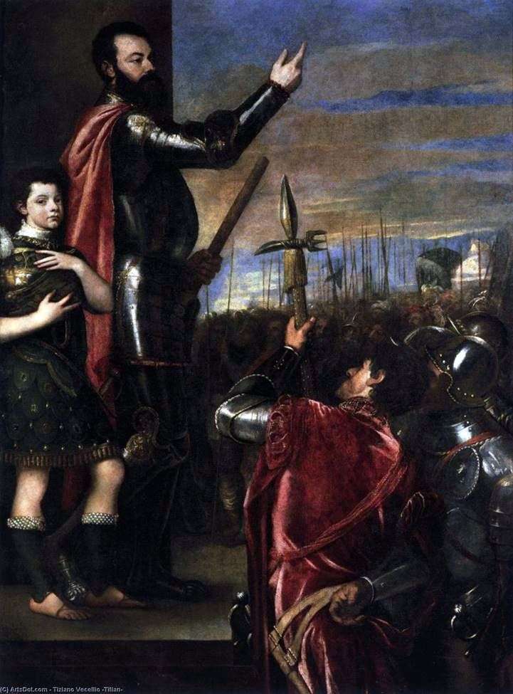 Описание картины Речь маркиза дель Васто к воинам   Тициан Вечеллио
