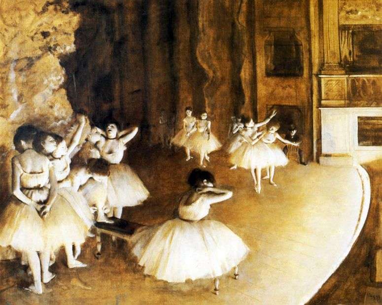 Описание картины Репетиция балета на сцене   Эдгар Дега