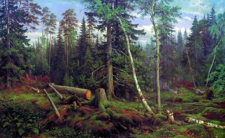 Описание картины Рубка леса   Иван Шишкин