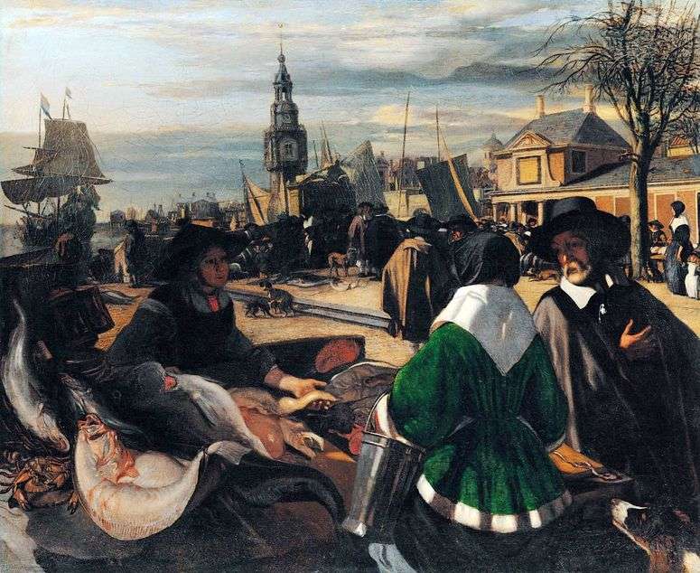 Описание картины Рынок в порту   Эмануел де Витте