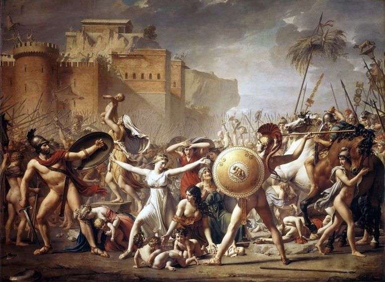 Описание картины Сабинянки, останавливающие битву   Жак Луи Давид