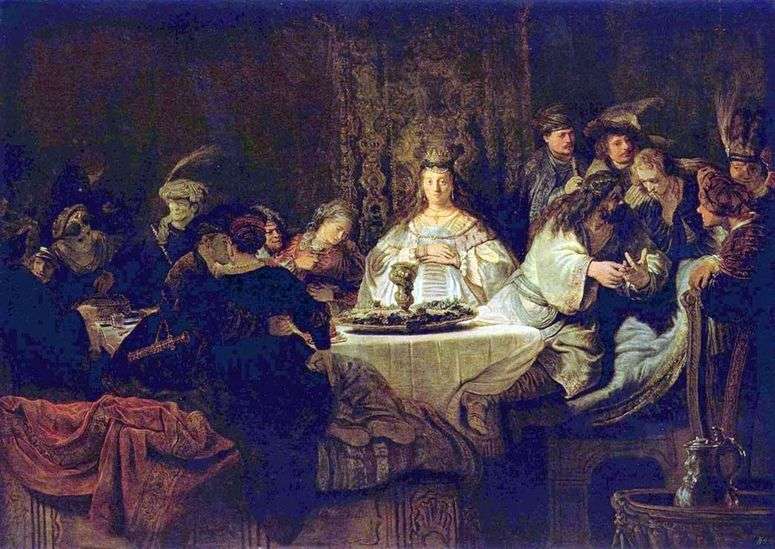 Описание картины Самсон загадывает загадку за свадебным столом   Рембрандт Харменс Ван Рейн