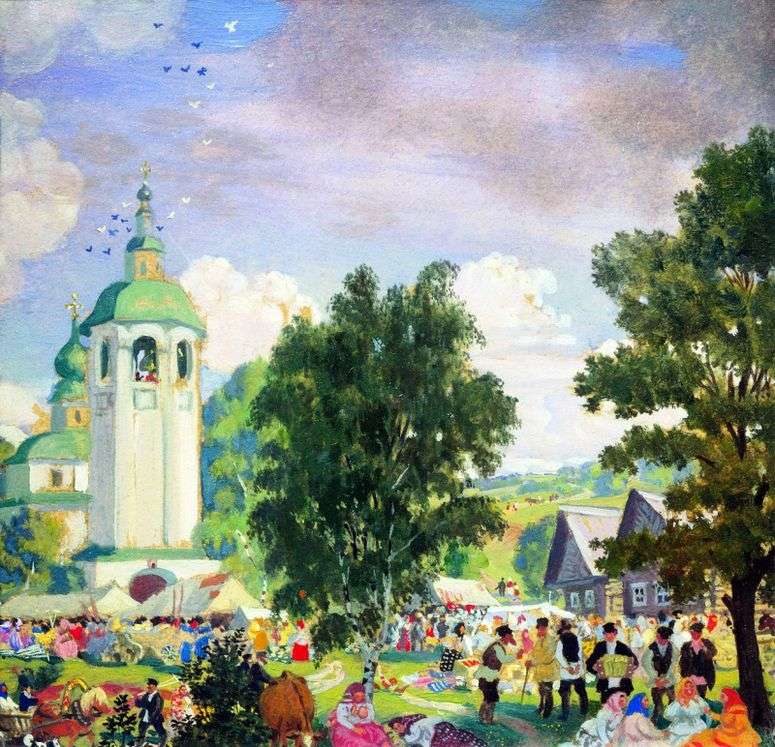 Описание картины Сельский праздник   Борис Кустодиев