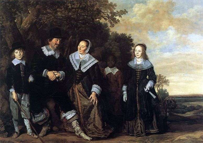 Описание картины Семейный портрет на фоне пейзажа   Франс Халс