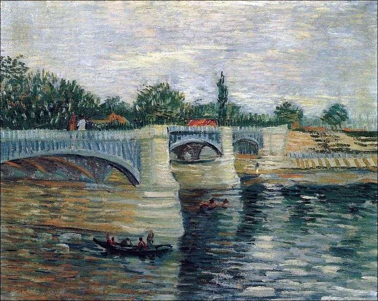 Описание картины Сена с Понтонным мостом Гранд Джет   Винсент Ван Гог